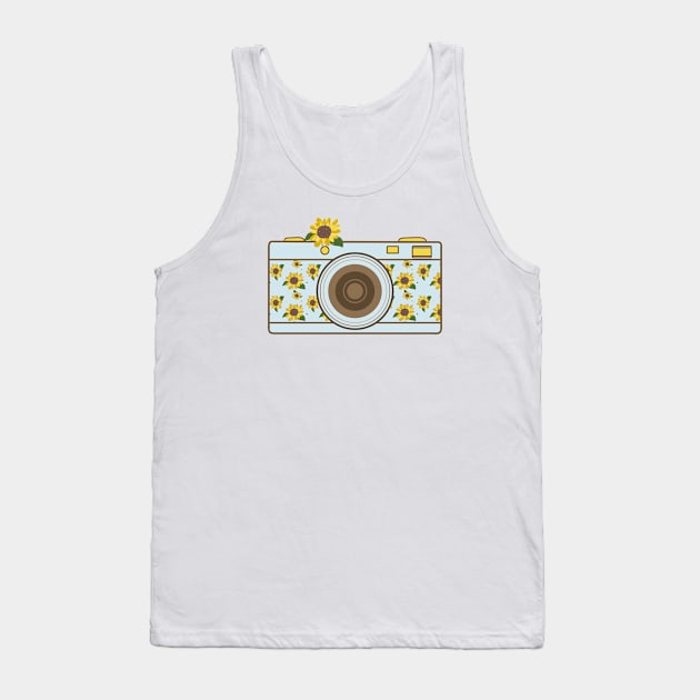 Camera with sunflowers Tank Top by Wlaurence